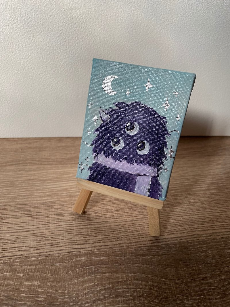 Little Witch EMI small Acrylic illustration 7 x 8.9 cm - Items for Display - Paper Multicolor