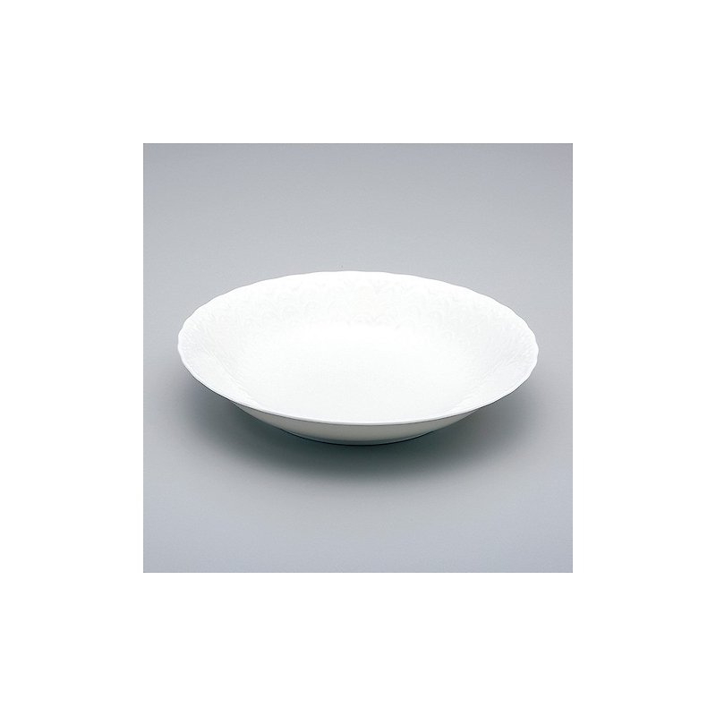 【NARUMI】Silky White Silk Road Bone China Soup Bowl (19cm) - จานและถาด - ดินเผา ขาว
