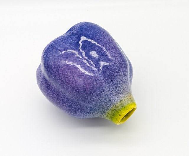 アンティーク　薄緑紫文入り花瓶 生花】北空知のアジサイ アンティーク紫系【早締切-71】※商品