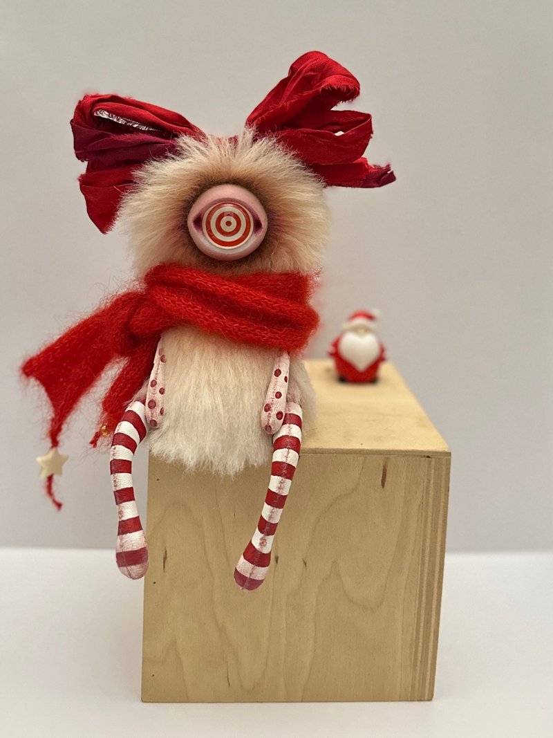 Christmas crazy mini cyclops_MADE-TO-ORDER! - 公仔/玩偶 - 其他材質 白色