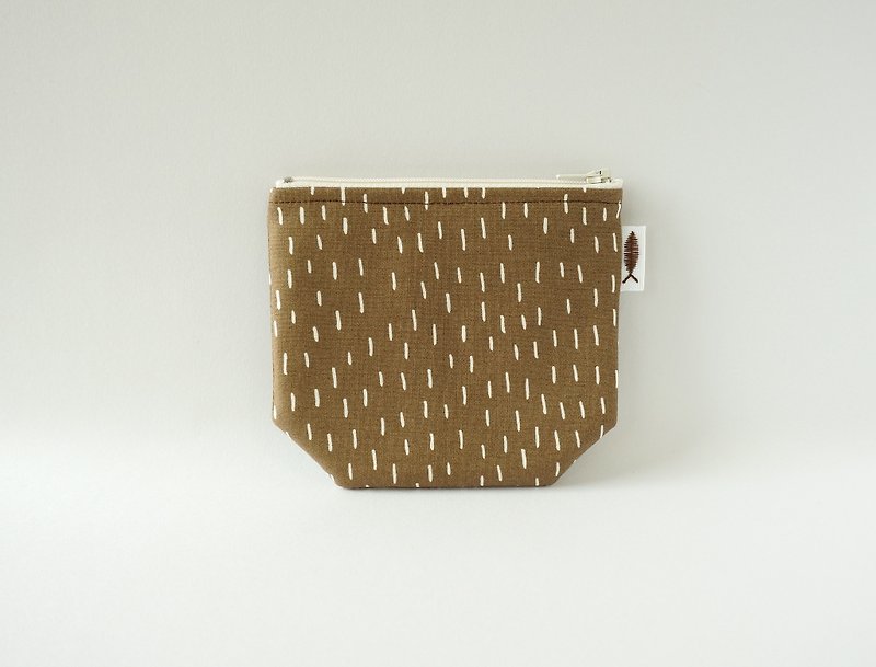 / Patter - light brown / / corner purse / card storage bag / make-up small bag / portable small package - Coin Purses - Cotton & Hemp Brown
