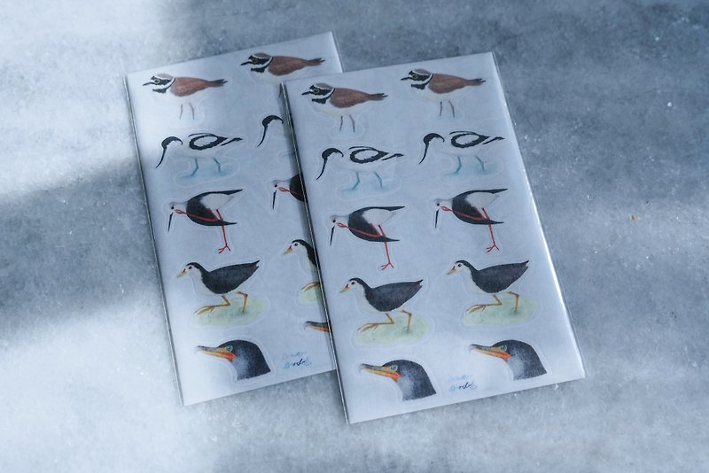 香港野鳥圖鑑 水鳥篇 日本和紙貼紙 - 貼紙 - 紙 藍色