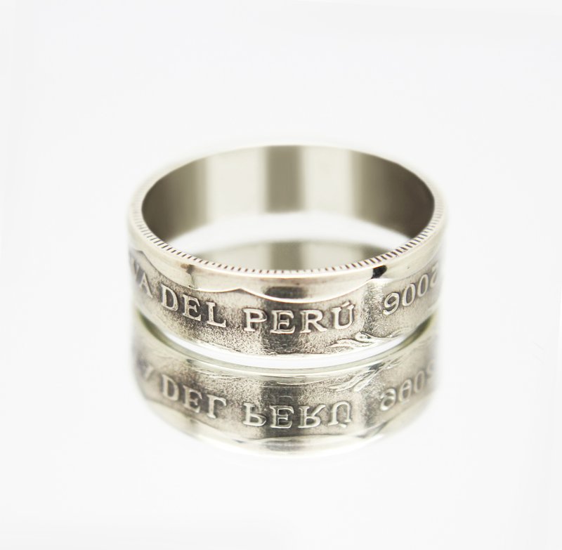 Peru Coin Ring 50 centimos 1991-2021 coin rings for men coin rings for women - 戒指 - 其他金屬 