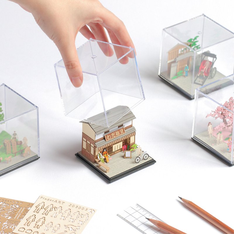雜貨店FingerART紙藝術模型連展示盒日本文化系列(SJ-516) - 設計館 