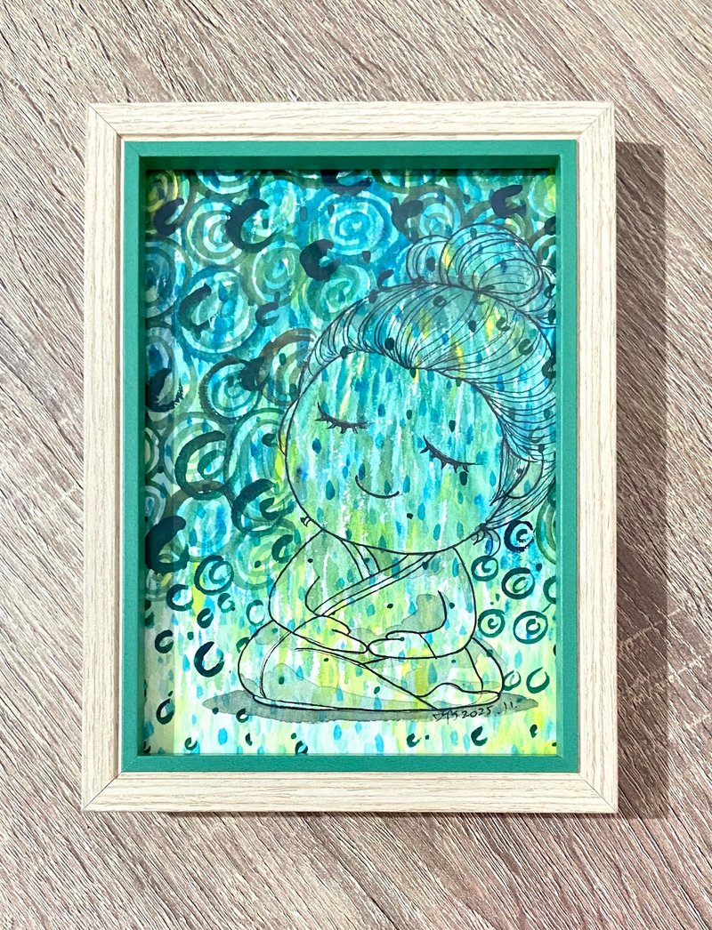 自然の中で浴びる光（ドリー小品作品） - ポスター・絵 - 紙 グリーン