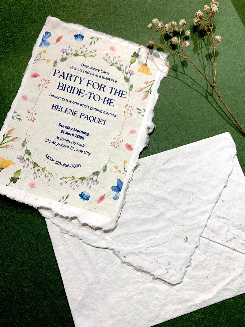 handmade paper invitations - Wedding Invitations - Paper White