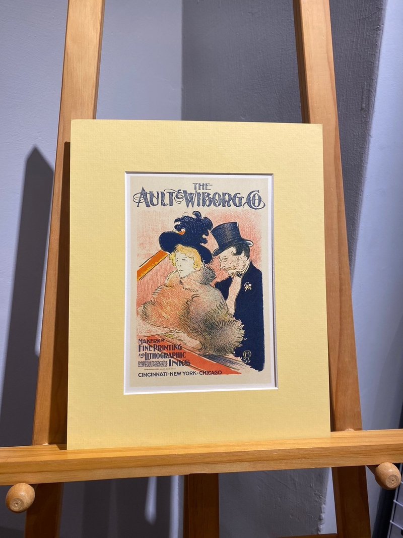 French artist Toulouse Lautrec-District Concert Print (1950s reprint) - โปสเตอร์ - กระดาษ สีเหลือง