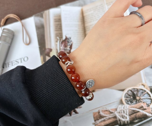 ビルマ琥珀シルバージュエリーブレスレット - ショップ Yenicraft