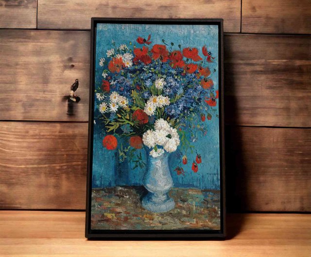 ゴッホの名画 花瓶に入ったヤグルマギクとポピー【ヤモリパズル