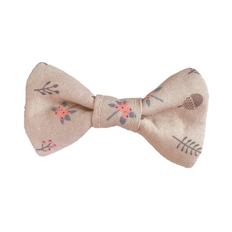 Detachable cat/dog bow tie/collar decoration-autumn Brown - Collars & Leashes - Cotton & Hemp Khaki