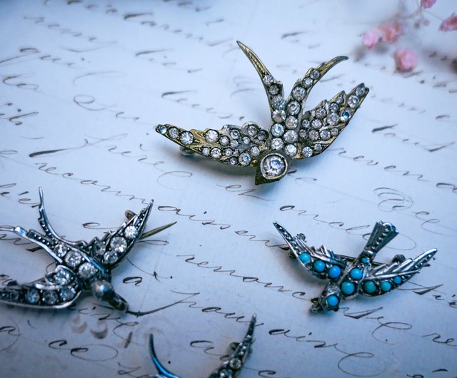 ビクトリア朝100周年記念ツバメブローチ - 英国、フランス、ヨーロッパ