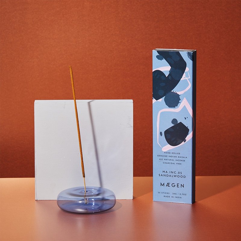 MÆGEN Dimple Incense holder - Blue - น้ำหอม - แก้ว สีน้ำเงิน