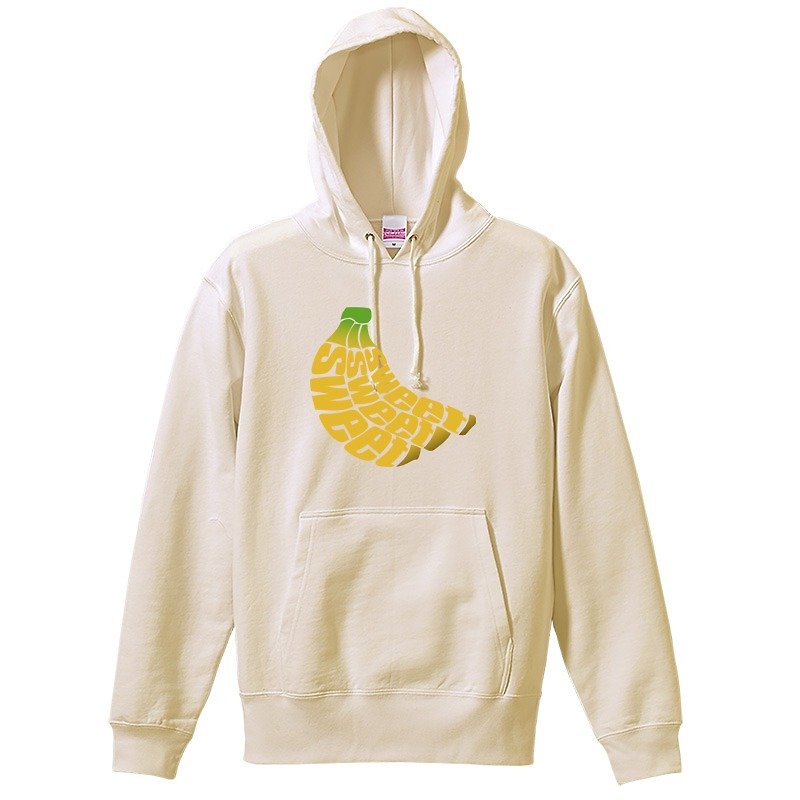 [Sweat hoodie] banana - เสื้อฮู้ด - ผ้าฝ้าย/ผ้าลินิน ขาว