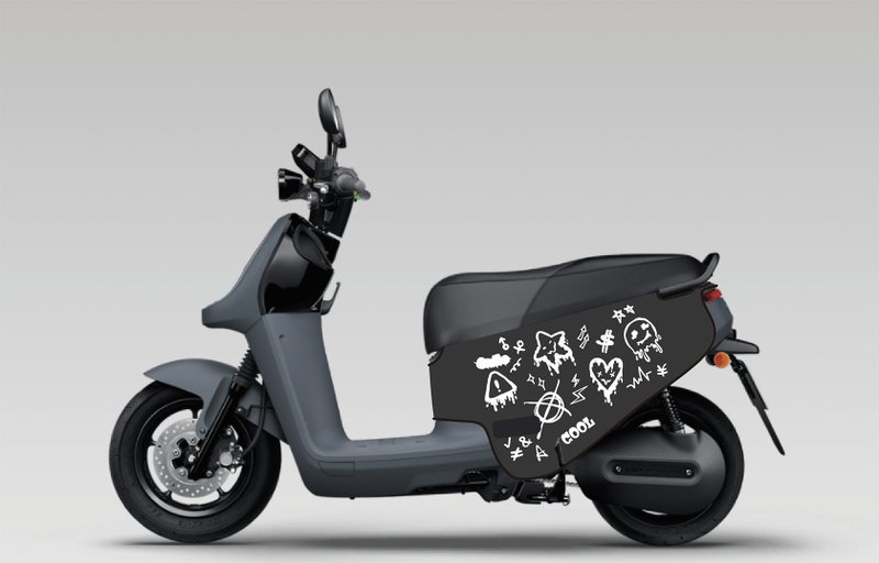 BLR gogoro 車身造型保護套 iD223 灰底塗鴉 - 其他 - 聚酯纖維 灰色