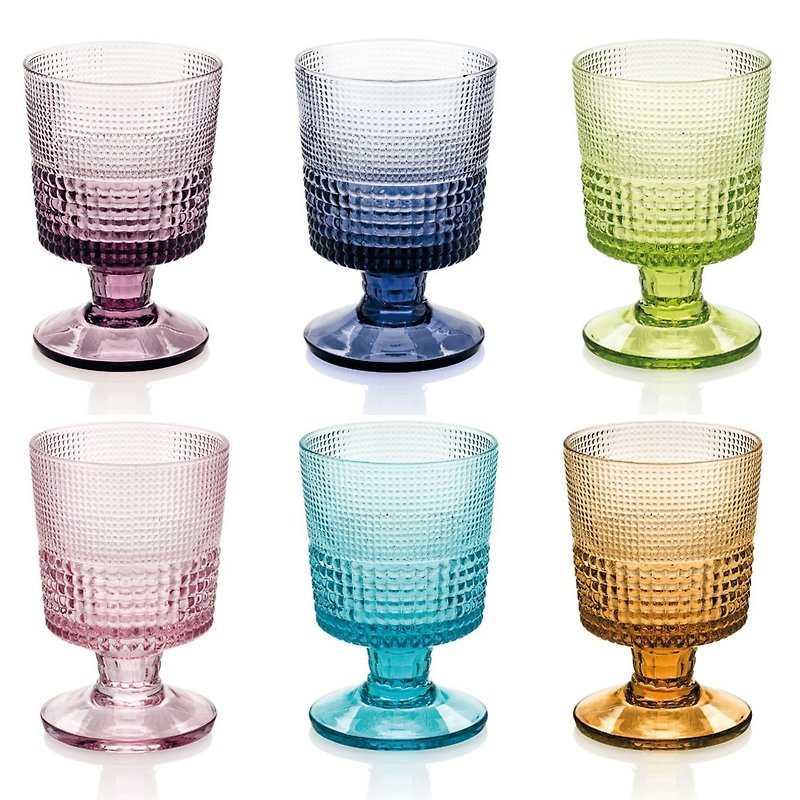 SPEEDY系列-240ml高腳手工彩色玻璃杯6入組-原廠盒裝 - 杯子 - 玻璃 多色