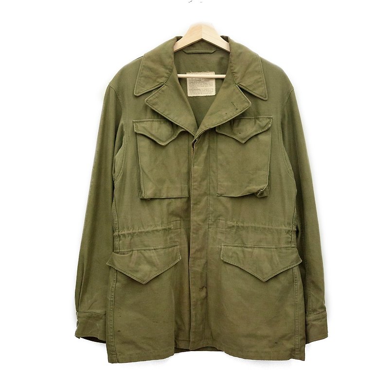 美軍 公發 M43 FIELD jacket 1943 二戰 軍綠 橄欖綠 古著 二手 - 男夾克/外套 - 棉．麻 綠色