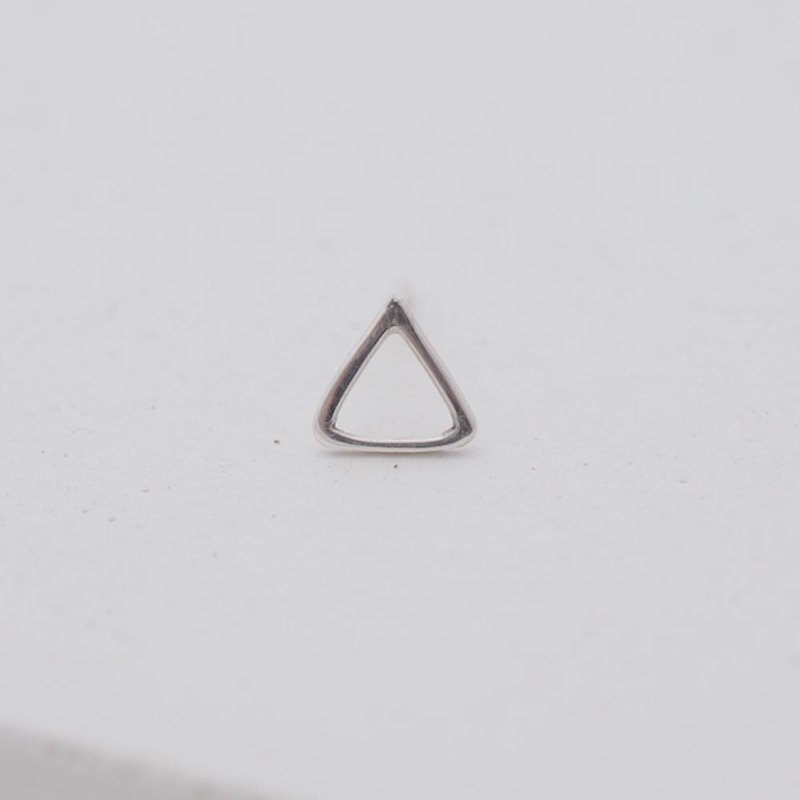Simple design triangular line sterling silver earrings (single in) - Earrings & Clip-ons - Sterling Silver Silver