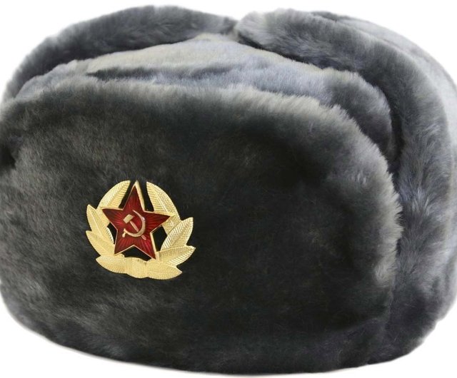 USHANKAロシア軍ソビエト連邦冬季兵士帽子フェイクファーソビエト
