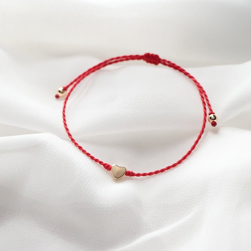 LOVE Red String丨14K Gold Packed Ping An Lucky Wax Thread Bracelet-Red Multicolor Custom Made - สร้อยข้อมือ - วัสดุกันนำ้ หลากหลายสี