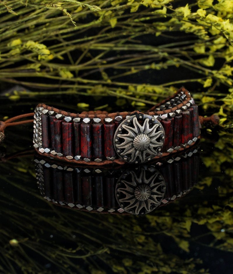 花紅石索繩手鍊 ( Brecciated Jasper Bracelet ) - 手鍊/手環 - 半寶石 