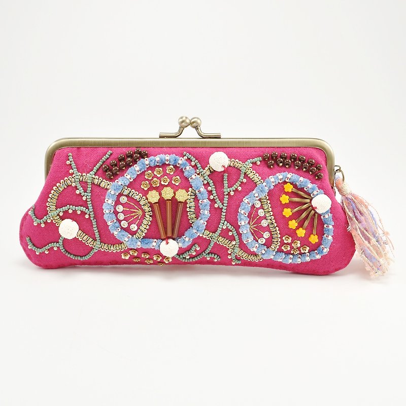 Sparkle and statement glasses and pen case, pink purse, one of a kind,  No,1 - Pencil Cases - Cotton & Hemp Pink