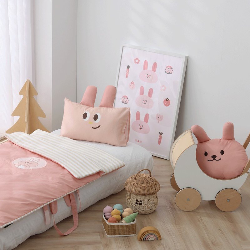 Good Relationship HAOKUANXI | Pink Rabbit Rebbie-Children’s Sleeping Bag Set - เครื่องนอน - ผ้าฝ้าย/ผ้าลินิน สึชมพู