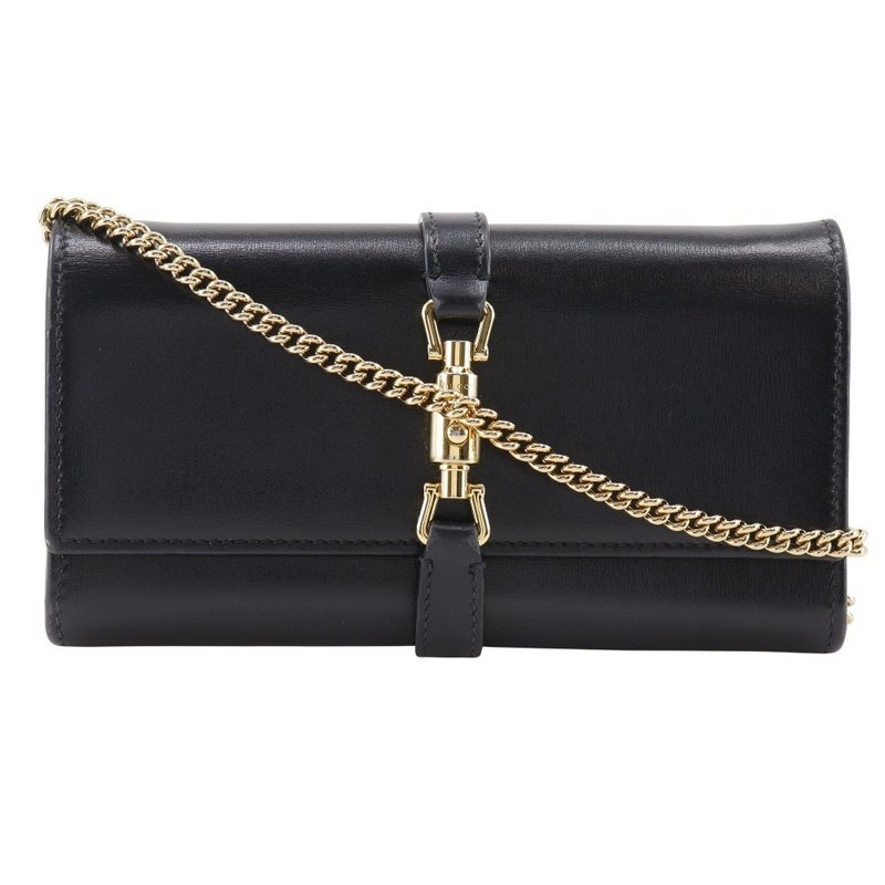 【日本直送】グッチ GUCCI ジャッキー1961 チェーンウォレット 652681 カーフ 黒 レディース【中古】 - 錢包/皮夾/長短夾 - 真皮 黑色