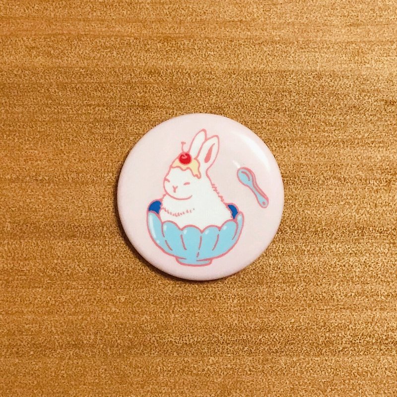 Rabbit Snow Ice--Fun badge - Badges & Pins - Plastic Pink