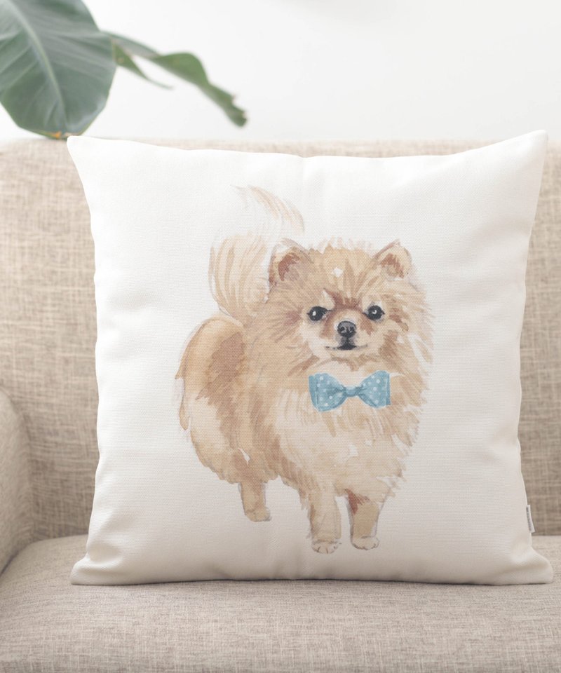 Jubilee クッションカバー ドッグ ポメラニアン ネクタイ - 枕・クッション - コットン・麻 多色