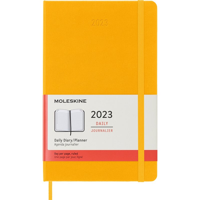_勿上架_MOLESKINE 2023 日記手帳 12M 硬殼 L 型橘黃 燙金服務 - 筆記本/手帳 - 紙 黃色