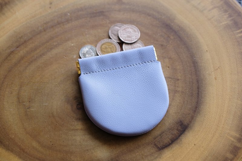 ADORE - Arch leather coin purse - Pastel Blue - Coin Purses - Genuine Leather Blue