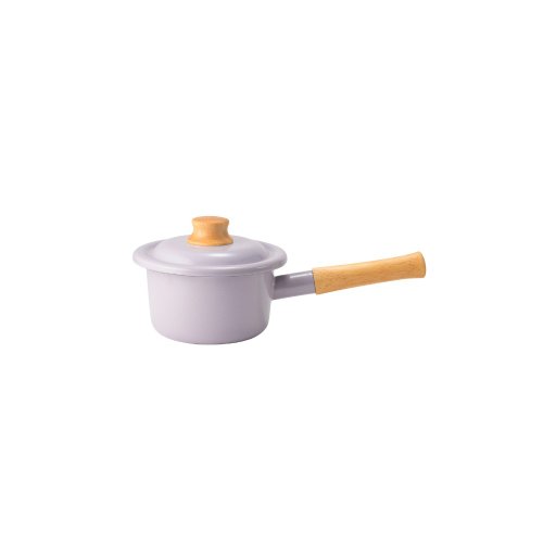 富士琺瑯 FUJIHORO JAPAN 日本FUJIHORO Cotton Plus 系列 單柄附蓋琺瑯牛奶鍋 14cm 千黛紫