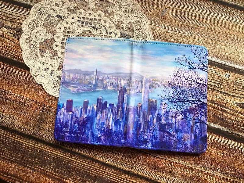 Hong Kong Scenic Passport Cover | Passport Holder | Victoria Peak - ID & Badge Holders - Faux Leather Multicolor