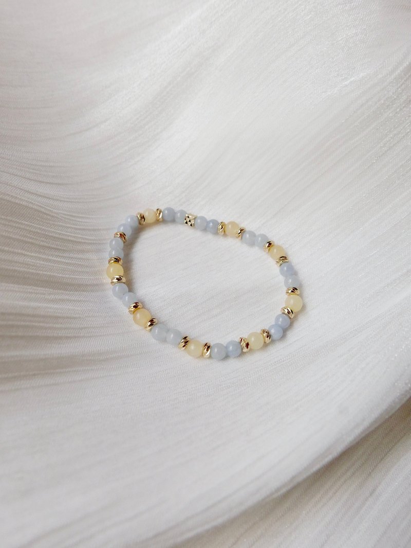 Natural stone bracelet/topaz/angel Stone - สร้อยข้อมือ - ทองแดงทองเหลือง หลากหลายสี