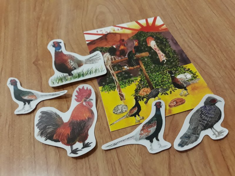 Pangolin Picture Book Japanese Traditional Culture Sticker Pack A contains 5 waterproof stickers and 1 postcard - Stickers - Waterproof Material Multicolor