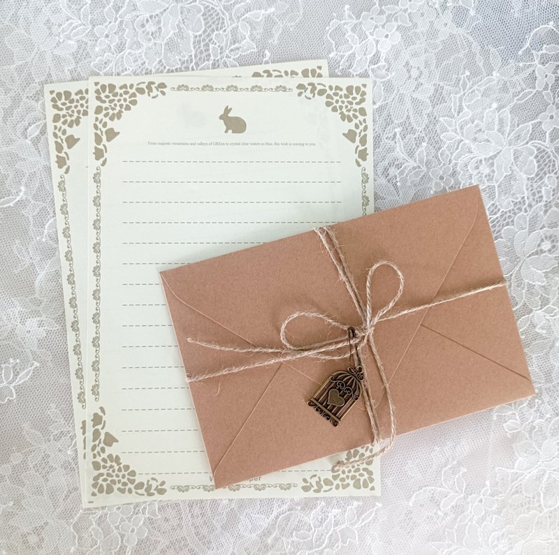 Vintage kraft paper envelope letterhead invitation gift greeting card - การ์ด/โปสการ์ด - กระดาษ 