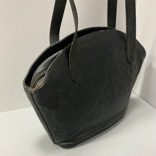 YSL ブラックレザーハンドバッグ 極 美品 サンローランパリ YSL ロゴ レザー 2way ハンドバッグ