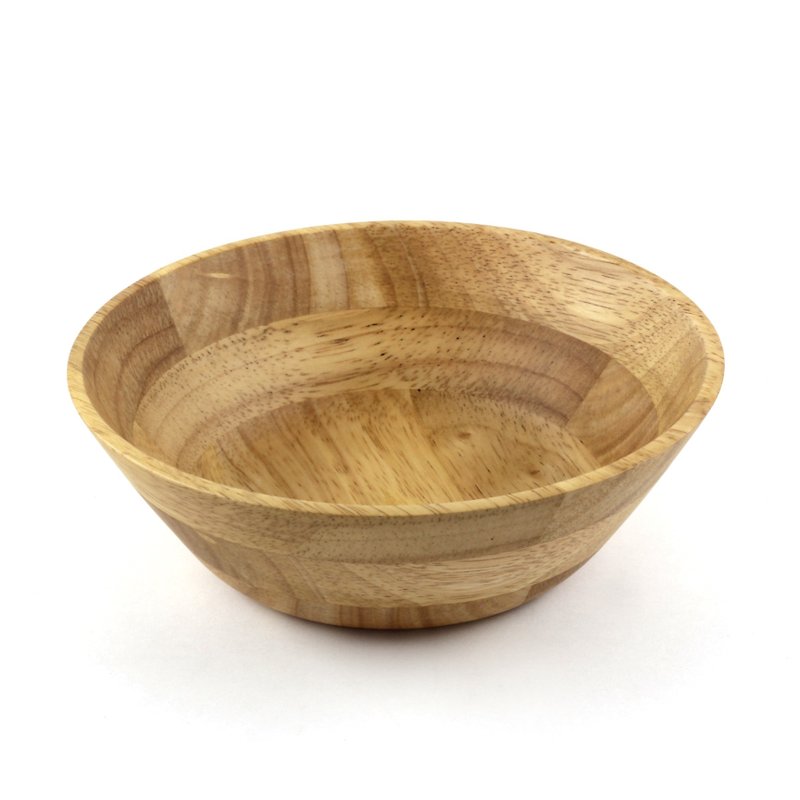 |巧木| 木製平底沙拉碗(原木色)/木碗/湯碗/餐碗/平底碗/橡膠木 - 碗 - 木頭 咖啡色