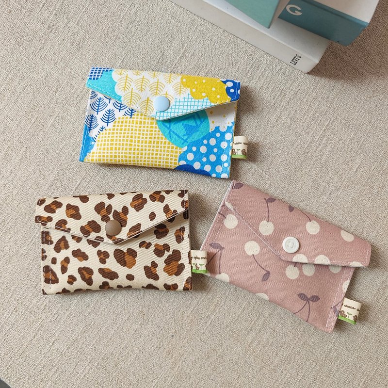 手作handmade 按扣小卡包收纳包零钱包 彩色名片包 - 零錢包/小錢包 - 棉．麻 多色