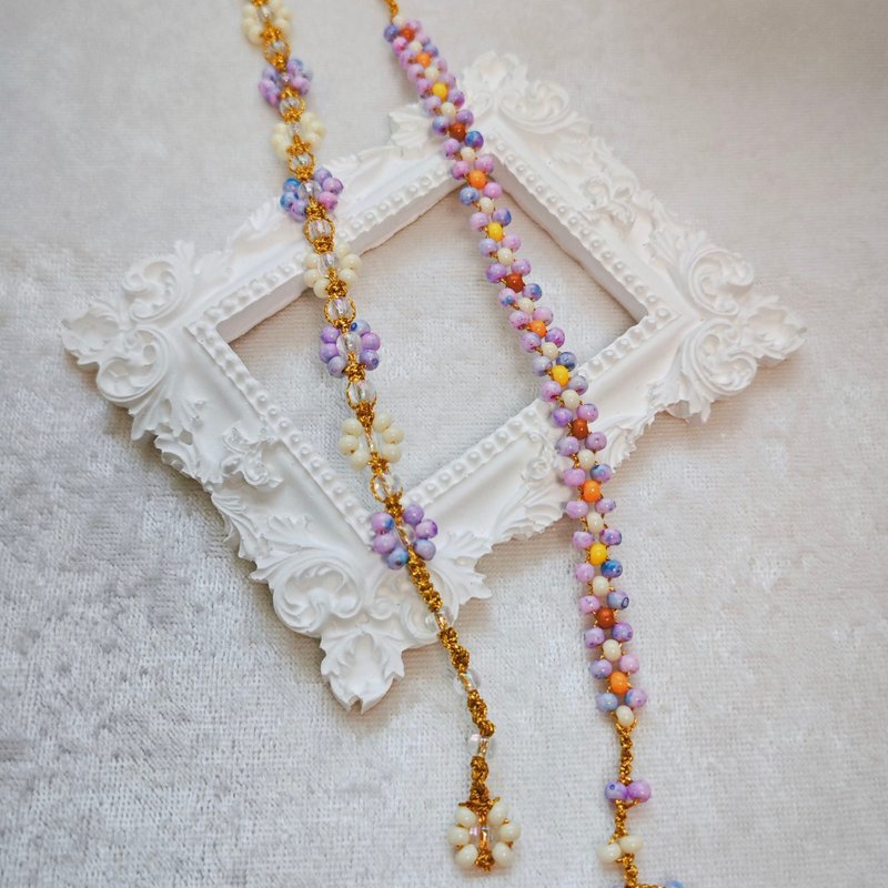 Jardin en Fleurs 花咲く小径 手作りビーズブレスレット - ブレスレット - ガラス 