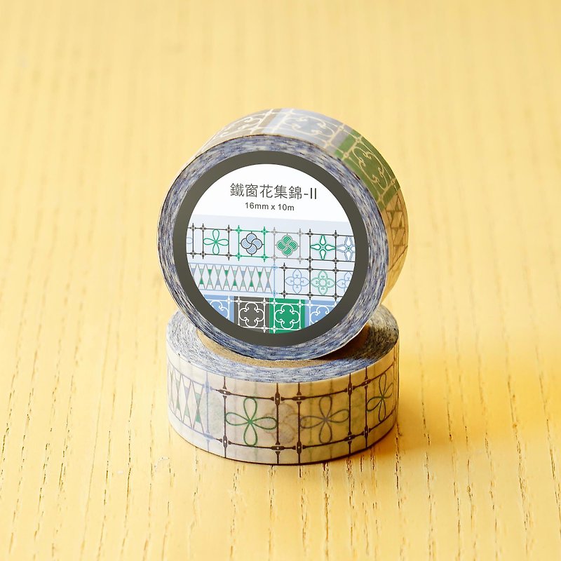 Old House Yan – Iron Window Flower Collection 2 Paper Tape - Washi Tape - Paper Blue