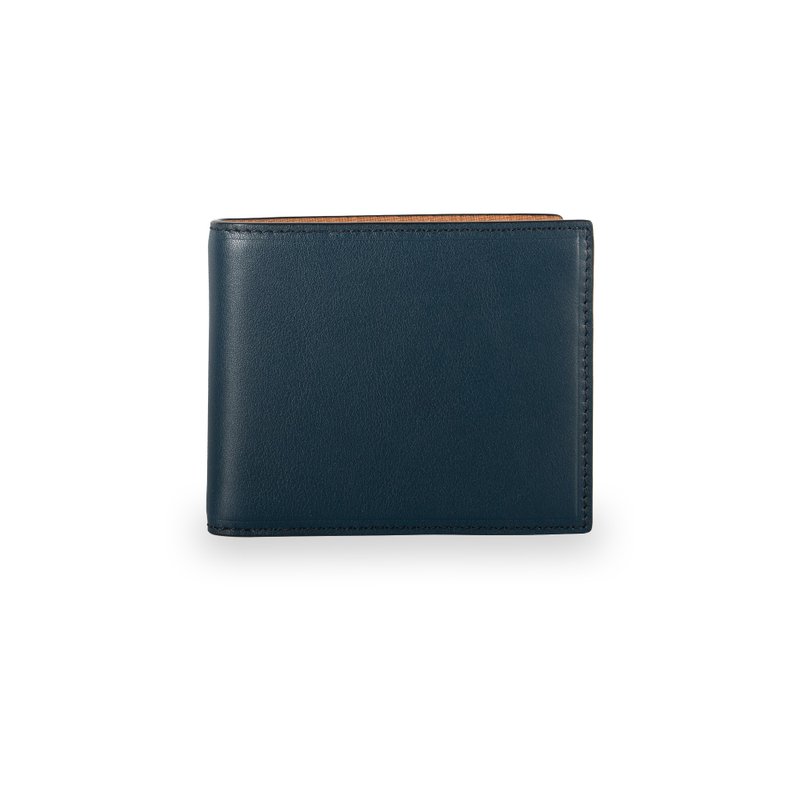 Jackson Bi-fold Leather Wallet (RFID) - Navy - กระเป๋าสตางค์ - หนังแท้ สีน้ำเงิน