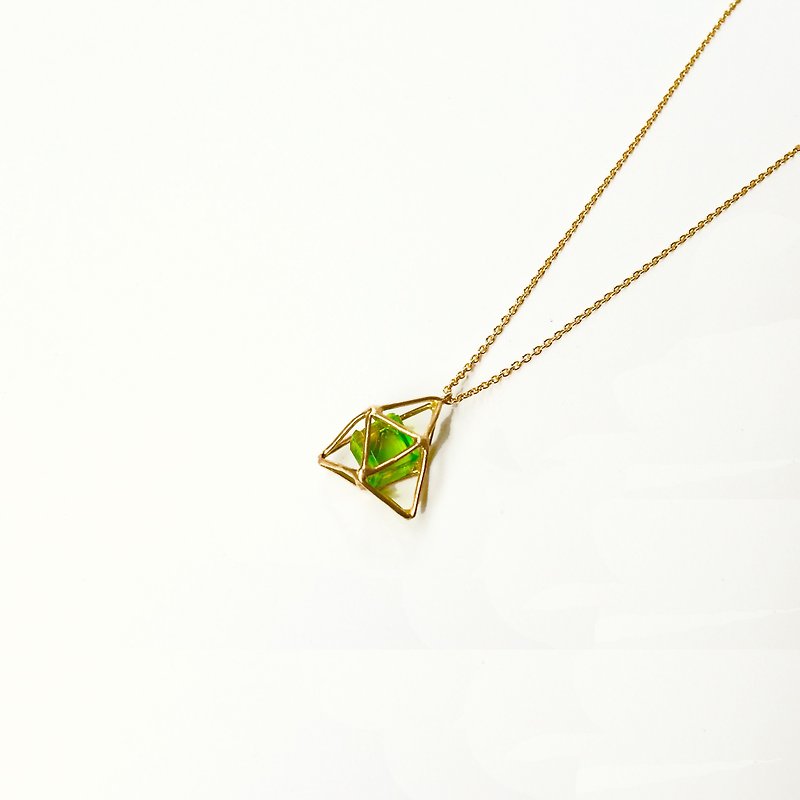 Geometric necklace Gold - Necklaces - Other Metals Green