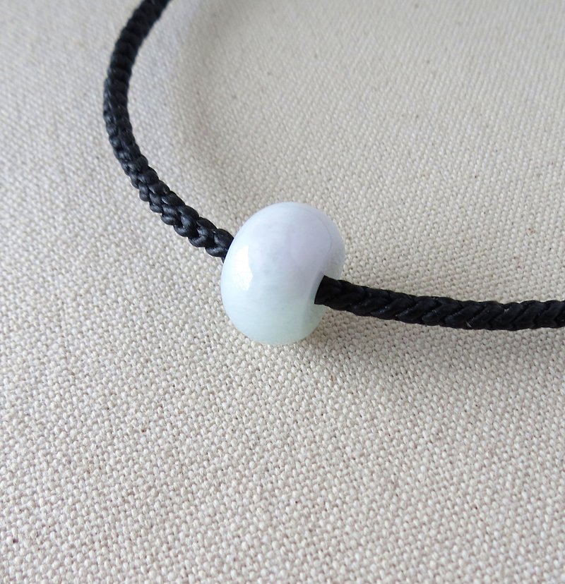 Sterling silver [Lucky Road Lutong] light spring color jade silk wax line necklace*[13]*[eight shares] - Necklaces - Gemstone Black