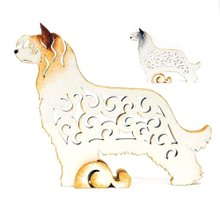 ロシアのボルゾイ犬の置物陶器手作り、彫像磁器 - ショップ