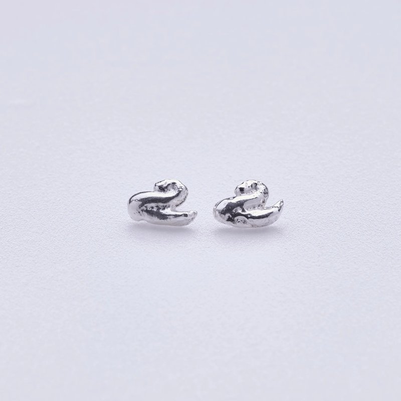 Swanwake earrings 天鵝起波 - 耳環/耳夾/耳骨夾 - 純銀 