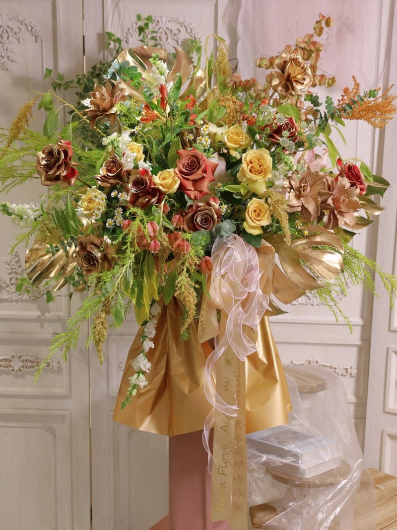 紅金色高架花籃 - 盆栽/植栽 - 植物．花 金色