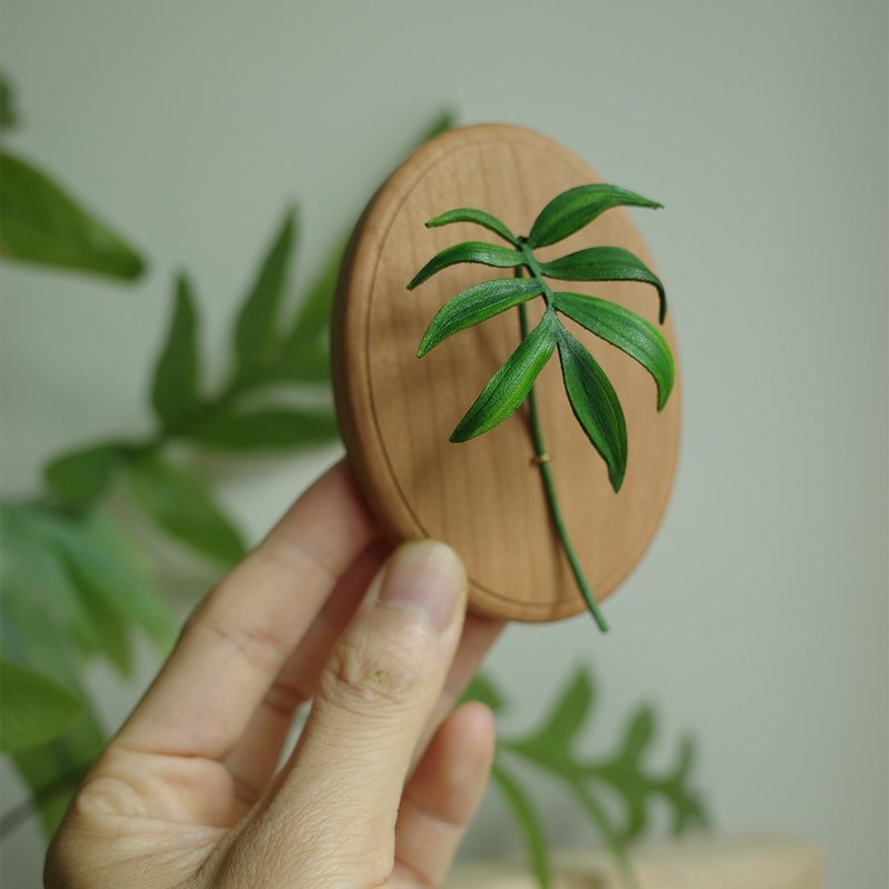 Home decoration wall panel leather plant - foliage - ของวางตกแต่ง - หนังแท้ สีเขียว