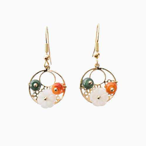 Jade Artisan玉品軒 花團錦簇翡翠耳環 天然玉 | 飾品配件 | 女生耳環