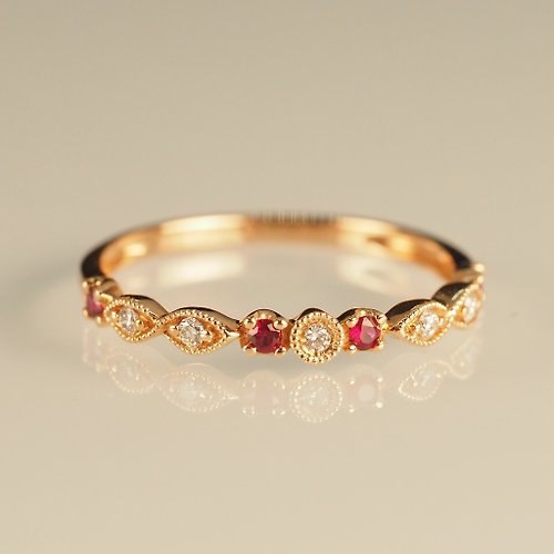 IRIZA Jewellery 18K金紅寶石絲帶戒指 18K Gold The Ruby Ribbon Ring